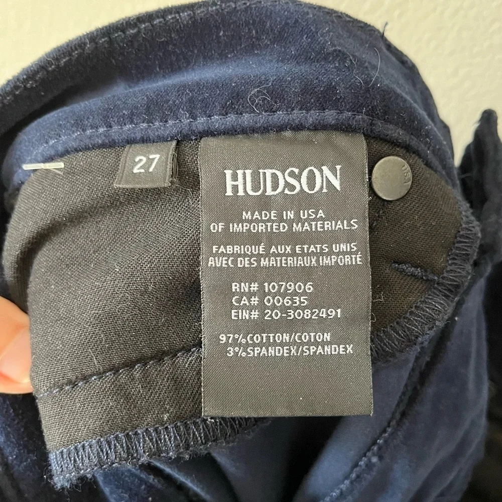 Hudson Jeans NWT Barbara High Waist Super Skinny Ankle Dark Obsidian Velvet 27